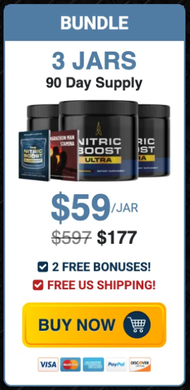 Nitric Boost 3 jars package with 2 free bonuses guides